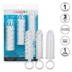 California Exotic Novelties Penissleeve Textured Extension Set 3 15 California Exotic Novelties Penissleeve Textured Extension Set 3 -Buttpluggs Winkel 13462 transpa 10