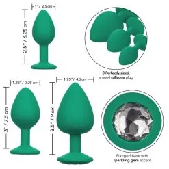 California Exotic Novelties Buttplug Set Cheeky Gems - Groen -Buttpluggs Winkel 14654 green 04