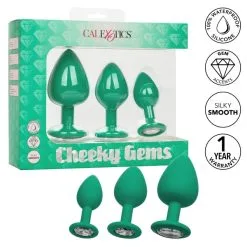 California Exotic Novelties Buttplug Set Cheeky Gems - Groen -Buttpluggs Winkel 14654 green 05
