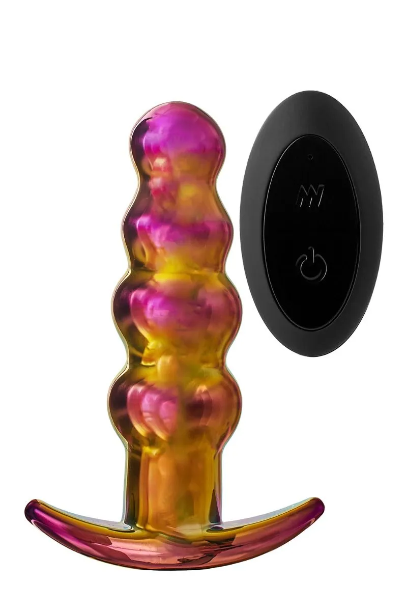 Dream Toys Vibrerende Beaded Plug Glamour Glass 3 Dream Toys Vibrerende Beaded Plug Glamour Glass