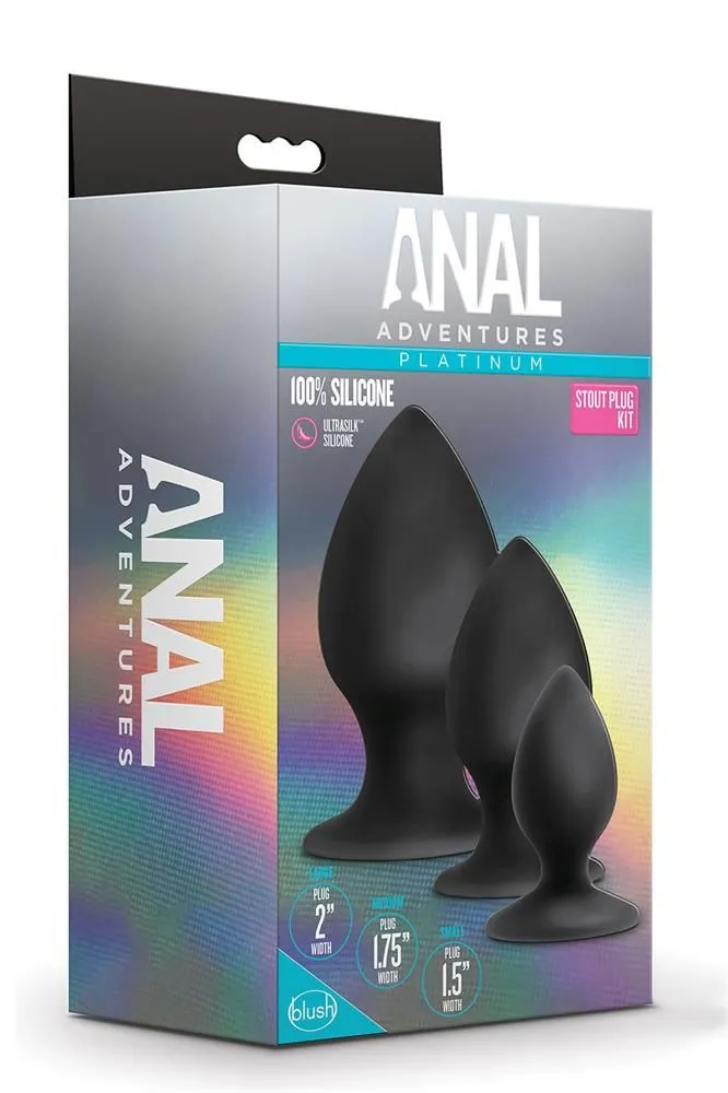 Blush Siliconen Buttplug Set Stout - Zwart 4 Blush Siliconen Buttplug Set Stout - Zwart - Afbeelding 2