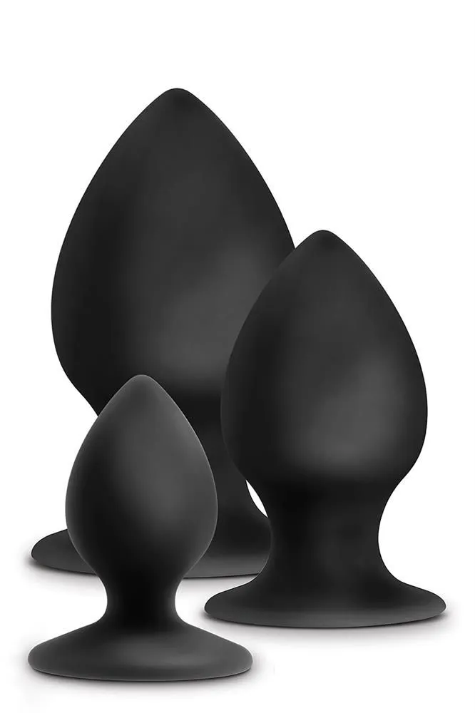 Blush Siliconen Buttplug Set Stout - Zwart 3 Blush Siliconen Buttplug Set Stout - Zwart