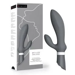 XR Brands Trinity Vibes Grijze Prostaat Vibrator -Buttpluggs Winkel b swish bfilled prostaat massager grijs naast doos