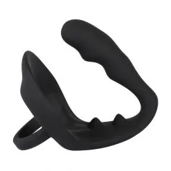Black Velvets Cockring Met Anaalplug & Perineum Massager