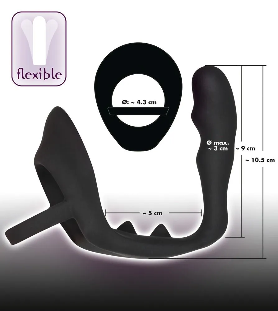 Black Velvets Cockring Met Anaalplug & Perineum Massager 7 Black Velvets Cockring Met Anaalplug & Perineum Massager - Afbeelding 5