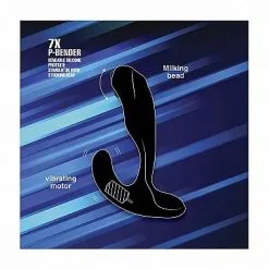 XR Brands Prostatic Play Buigbare Prostaat Stimulator Met Beads P-Bender - Zwart* -Buttpluggs Winkel buigbare prostaat stimulator met beads p bender zwart 3 2