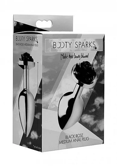 XR Brands Prostatic Play Buttplug Black Rose - Medium 4 XR Brands Prostatic Play Buttplug Black Rose - Medium - Afbeelding 2