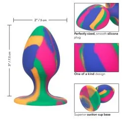 California Exotic Novelties Cheeky Tie-Dye Plug - Medium -Buttpluggs Winkel cheeky tie dye plug medium 3