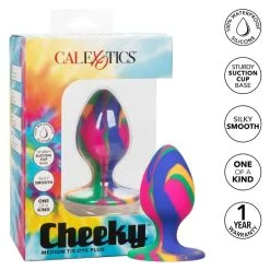 California Exotic Novelties Cheeky Tie-Dye Plug - Medium -Buttpluggs Winkel cheeky tie dye plug medium 4