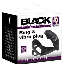 Black Velvets Cockring En Buttplug Met Vibratie -Buttpluggs Winkel cockring en buttplug met vibratie 1