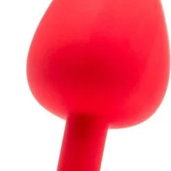 Ouch! Grote Siliconen Plug Met Siersteen - Rood