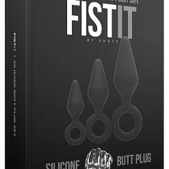 Fist It Fistit Siliconen Buttplug Set - Zwart -Buttpluggs Winkel fistit siliconen buttplug set zwart verpakt