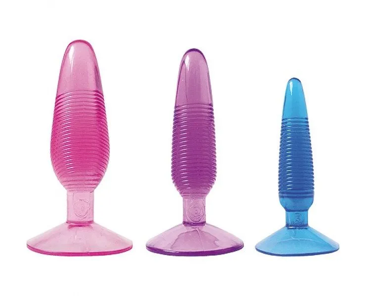 NMC Geribbeld Jelly Buttplug Set 3 NMC Geribbeld Jelly Buttplug Set