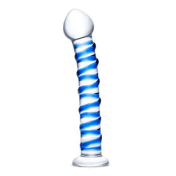 Glas - Blue Spiral Glazen Dildo* 3 Glas - Blue Spiral Glazen Dildo*