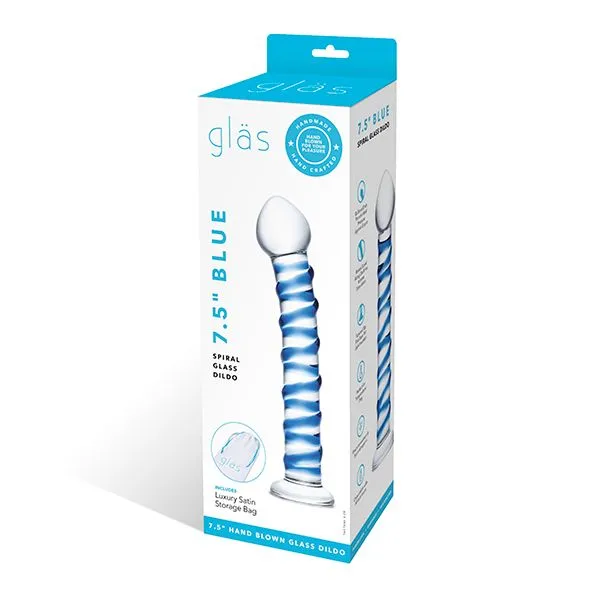 Glas - Blue Spiral Glazen Dildo* 4 Glas - Blue Spiral Glazen Dildo* - Afbeelding 2