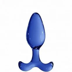 Shots Toys Glazen Buttplug Expert - Blauw
