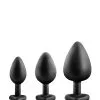 Blush Luxe Set Buttplugs Met Siersteen - Zwart -Buttpluggs Winkel luxe set buttplugs met siersteen zwart