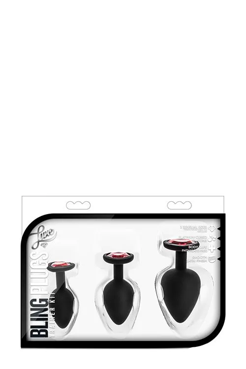Blush Luxe Set Buttplugs Met Siersteen - Zwart 4 Blush Luxe Set Buttplugs Met Siersteen - Zwart - Afbeelding 2