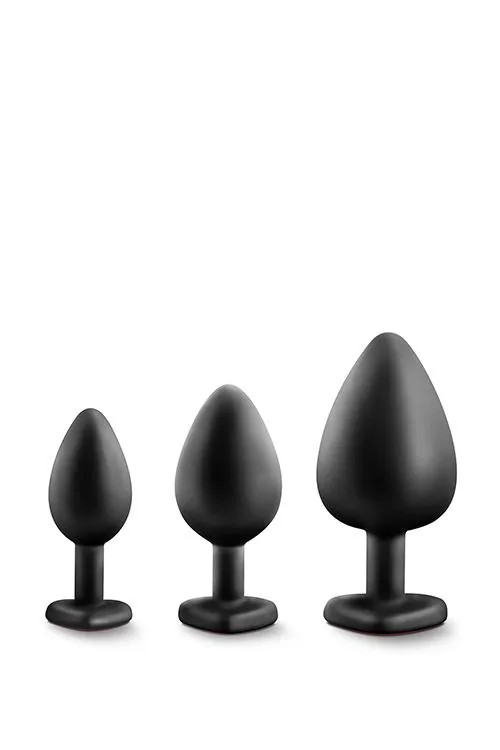 Blush Luxe Set Buttplugs Met Siersteen - Zwart 3 Blush Luxe Set Buttplugs Met Siersteen - Zwart
