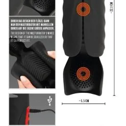 Rebel Masturbator Vibrerende Penis Trainer Met 3 Punts Stimulator -Buttpluggs Winkel masturbator vibrerende penis trainer met 3 punts stimulator agm