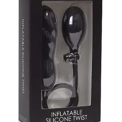 Ouch! Opblaasbare Anaal Plug Twist - Zwart* -Buttpluggs Winkel opblaasbare anaal plug twist zwart verpakt