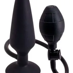 Seven Creations Zwarte Opblaasbare Buttplug - M