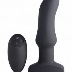 XR Brands Opblaasbare En Vibrerende Gebogen Anaalplug Met Afstandsbediening*