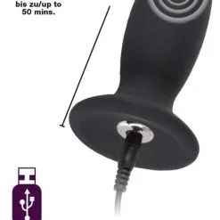 You2Toys Oplaadbare Buttplug Met Vlakke Basis M - Black Velvets 10 You2Toys Oplaadbare Buttplug Met Vlakke Basis M - Black Velvets -Buttpluggs Winkel oplaadbare buttplug met vlakke basis black velvets afm