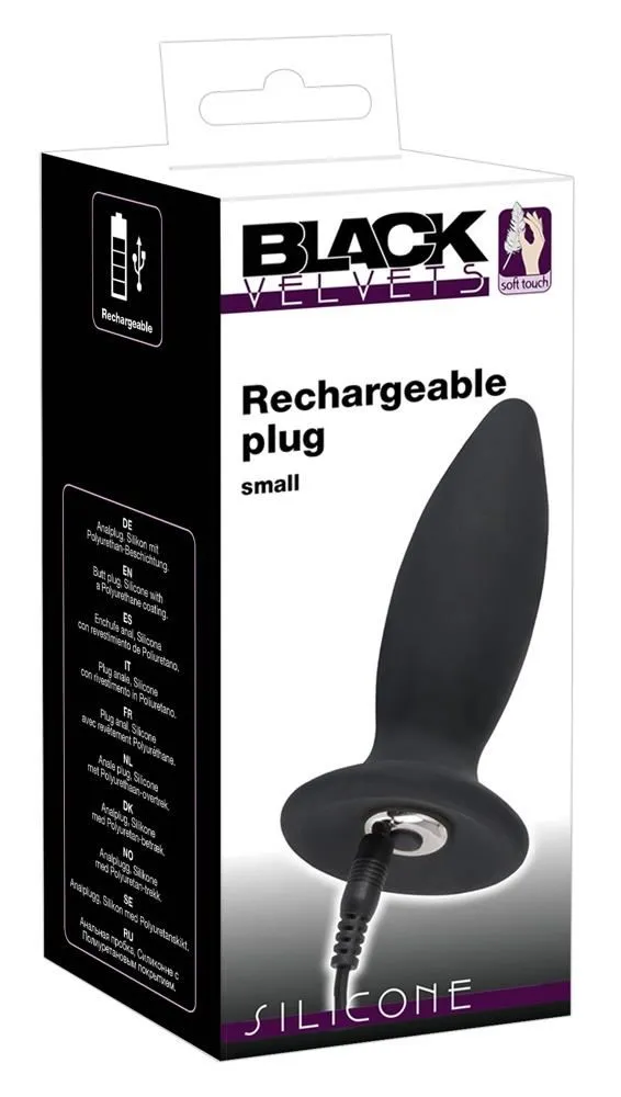 You2Toys Oplaadbare Buttplug Met Vlakke Basis S - Black Velvets 3 You2Toys Oplaadbare Buttplug Met Vlakke Basis S - Black Velvets