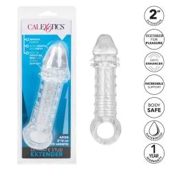 California Exotic Novelties Penis Sleeve Ultimate Stud Extender - Transparant* -Buttpluggs Winkel penis sleeve ultimate stud extender transparant 8