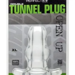 Perfect Fit Double Tunnel Plug - XL -Buttpluggs Winkel perfect fit double tunnel plug xl transparant verpakt