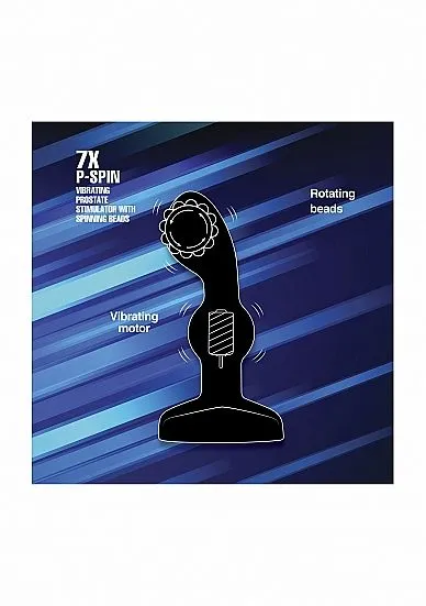 XR Brands Prostatic Play Prostaat Stimulator Met Ronddraaiende Beads P-Spin - Zwart* 7 XR Brands Prostatic Play Prostaat Stimulator Met Ronddraaiende Beads P-Spin - Zwart* - Afbeelding 5