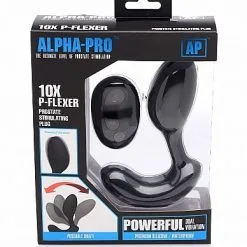 XR Brands Prostatic Play Prostaat Stimulerende Plug P-Flex - Zwart* -Buttpluggs Winkel prostaat stimulerende plug p flex zwart verpakking