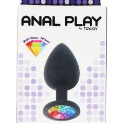 Kiotos Leather Rainbow Booty Jewel Medium* -Buttpluggs Winkel rainbow booty jewel medium verpakt