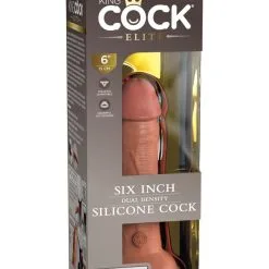 King Cock Realistische Dildo 2Density Siliconen Cock 6 Inch Getinte Huidskleur -Buttpluggs Winkel realistische dildo 2density siliconen cock 6 inch getinte huidskleur verpakt