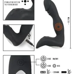 Rebel Oplaadbare Prostaat Stimulator - Zwart -Buttpluggs Winkel rebel oplaadbare prostaat stimulator zwart afm