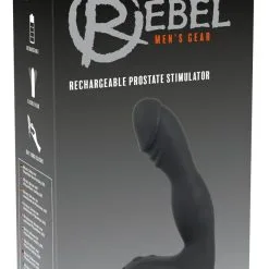 Rebel Oplaadbare Prostaat Stimulator - Zwart -Buttpluggs Winkel rebel oplaadbare prostaat stimulator zwart verpakt