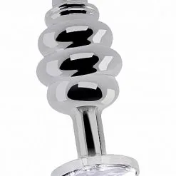 Shots Toys Buttplug Zilver Met Ribbels & Diamant