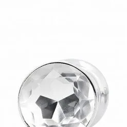 Shots Toys Buttplug Zilver Met Ribbels & Diamant -Buttpluggs Winkel rib onder