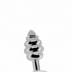 Shots Toys Buttplug Zilver Met Ribbels & Diamant -Buttpluggs Winkel rib s