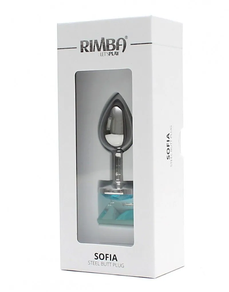 Rimba - Sofia Metalen Buttplug Met Blauwe Steen* 6 Rimba - Sofia Metalen Buttplug Met Blauwe Steen* - Afbeelding 4