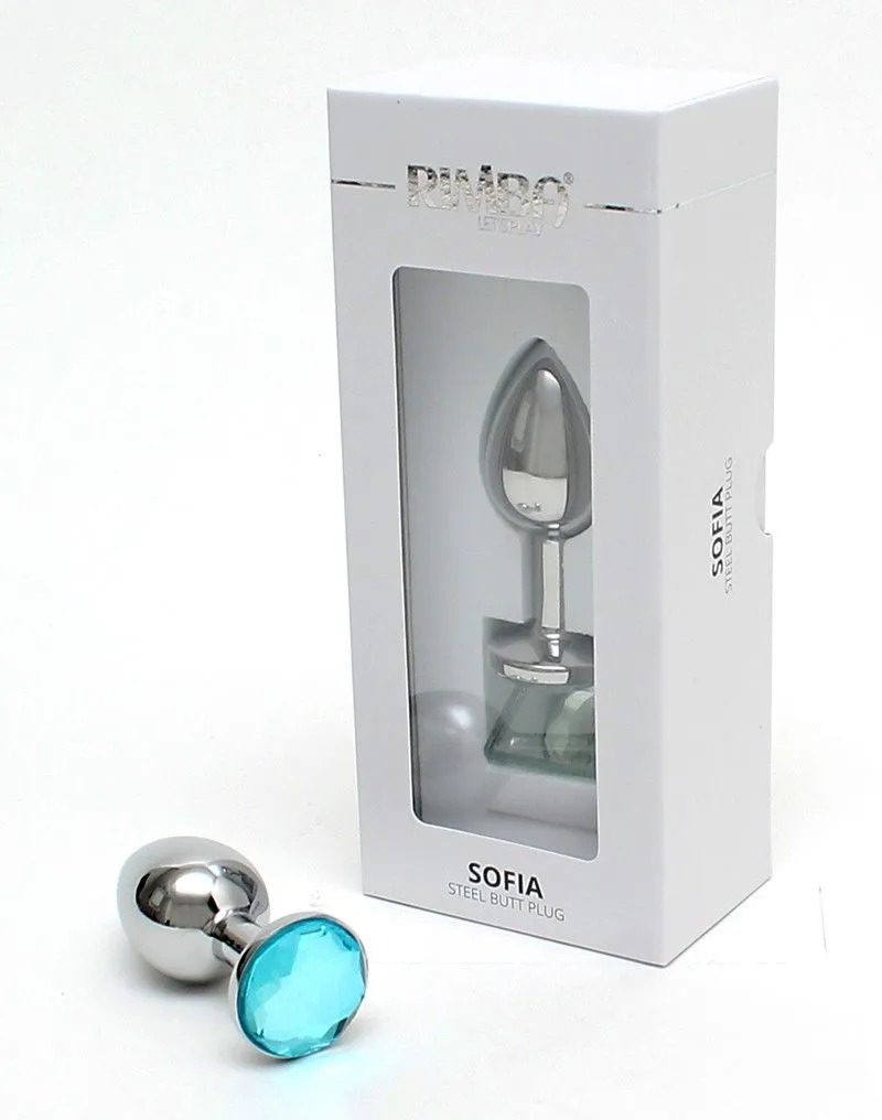 Rimba - Sofia Metalen Buttplug Met Blauwe Steen* 5 Rimba - Sofia Metalen Buttplug Met Blauwe Steen* - Afbeelding 3
