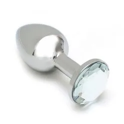 Rimba - Sofia Metalen Buttplug Met Transparante Steen