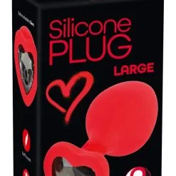 You2Toys Rode Buttplug Met Diamanten Hart - L* -Buttpluggs Winkel rode buttplug met diamanten hart l