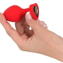 You2Toys Rode Buttplug Met Diamanten Hart - M* -Buttpluggs Winkel rode buttplug met diamanten hart m hand