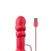 NMC Rode Siliconen Buttplug Met Zuignap - Vibrerend -Buttpluggs Winkel rode siliconen buttplug met zuignap vibrerend