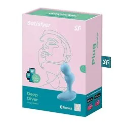 Satisfyer Deep Diver Vibrerende Buttplug - Blauw -Buttpluggs Winkel satisfyer deep diver vibrerende buttplug blauw 6