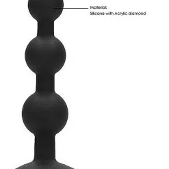 Ouch! Silicone Beaded Diamond Butt Plug - Zwart -Buttpluggs Winkel silicone beaded diamond butt plug zwart materiaal