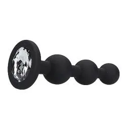 Ouch! Silicone Beaded Diamond Butt Plug - Zwart -Buttpluggs Winkel silicone beaded diamond butt plug zwart ok