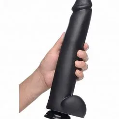 XR Brands Prostatic Play The Master Suction Cup Dildo - Zwart* -Buttpluggs Winkel the master suction cup dildo zwart hand